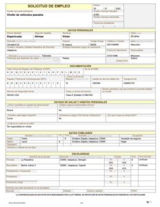 solicitud de empleo ejemplo 1