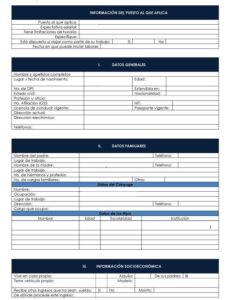 solicitud de empleo para imprimir 